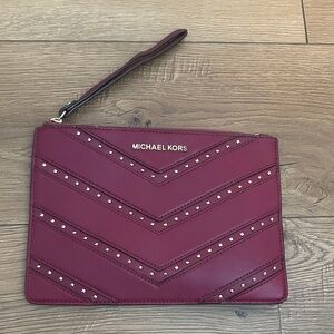Michael Kors Ellis XL Zip Clutch Studded  Wristlet‎